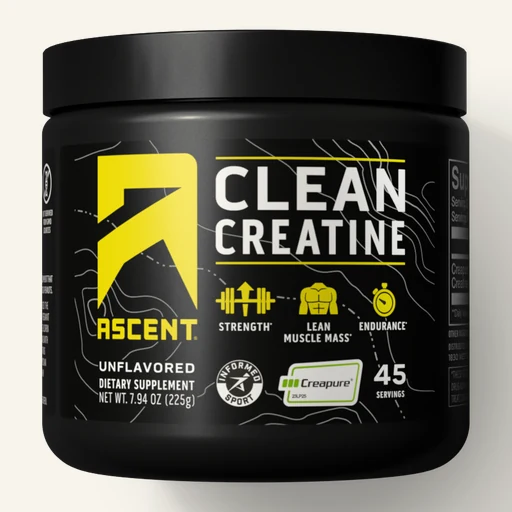 Ascent Clean Creatine unflavored 45 serving tub