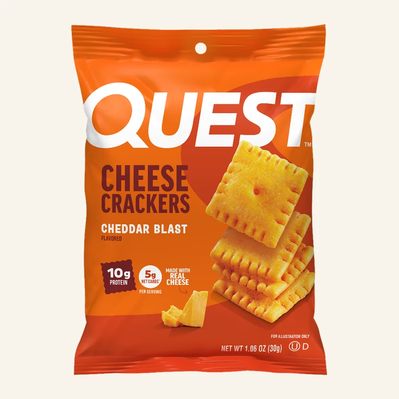 Quest Cheese Crackers Cheddar Blast single bag