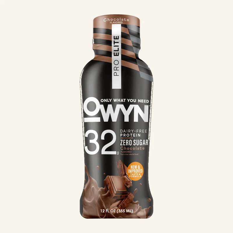 OWYN Pro Elite Chocolate dairy-free protein shake bottle