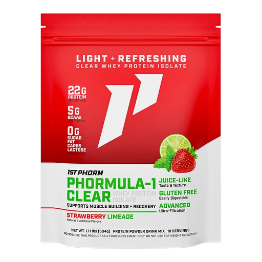 1st Phorm Phormula-1 Clear Strawberry Limeade clear whey protein isolate bag