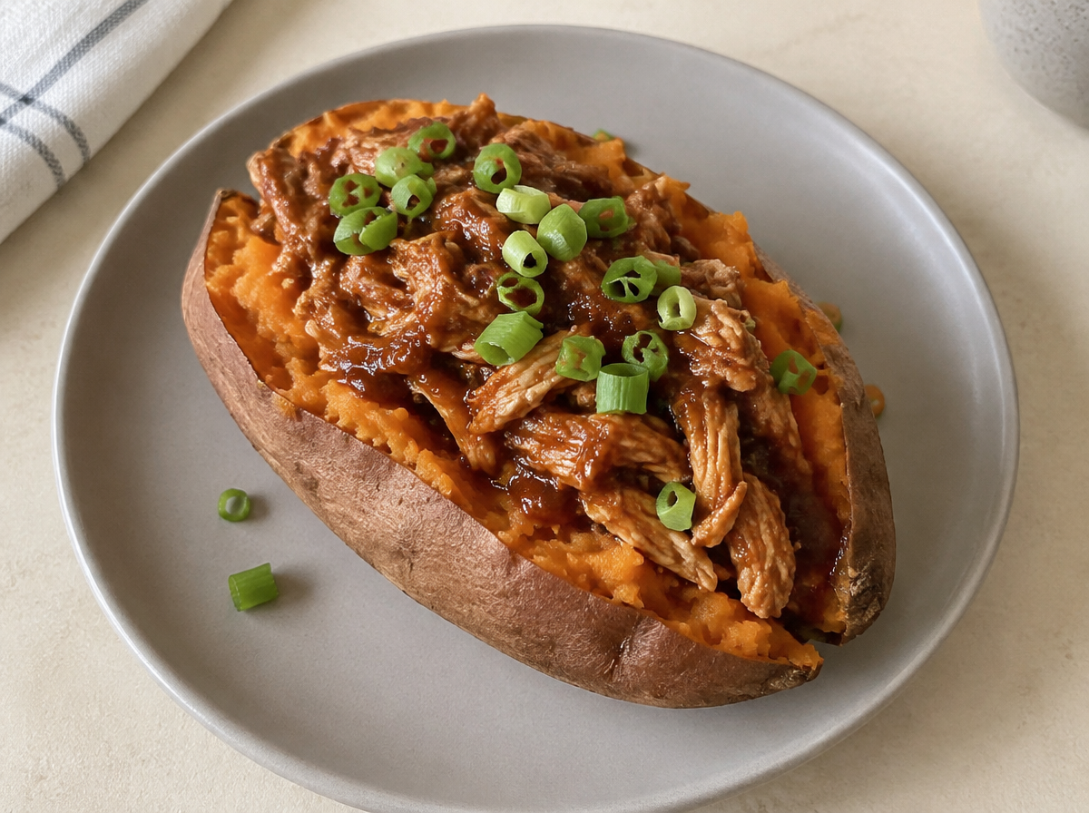 BBQ Chicken Stuffed Sweet Potato