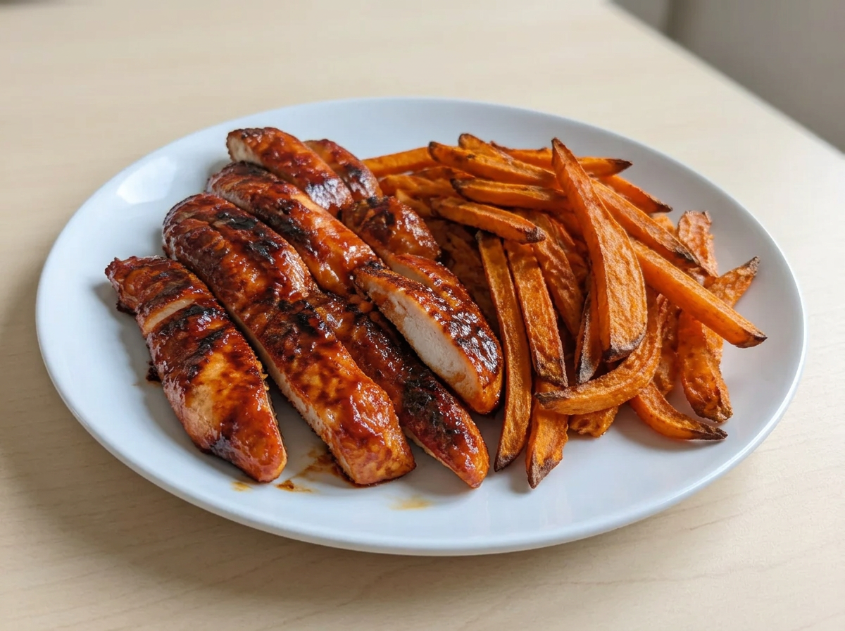 BBQ Chicken Tenderloins & Sweet Potato Fries