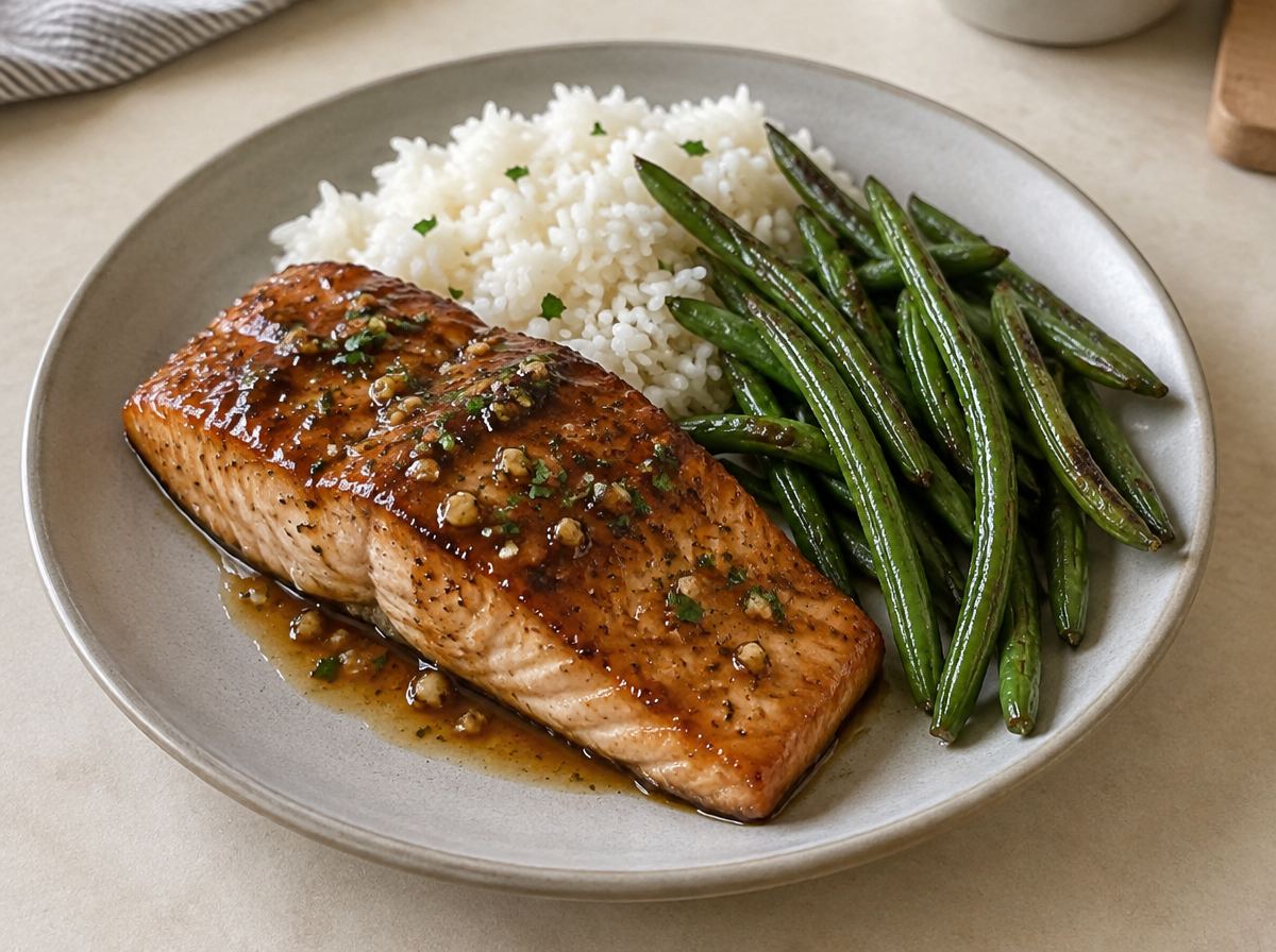 Honey Garlic Salmon & Green Beans