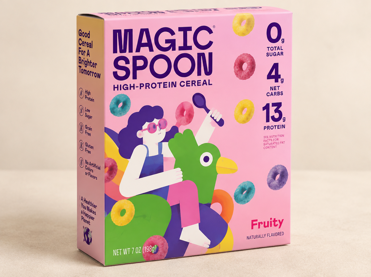 Magic Spoon Fruity protein cereal box