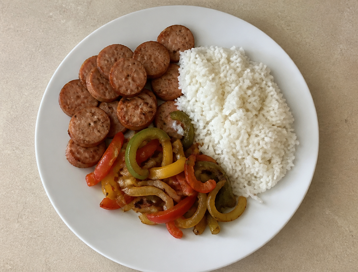 Spicy Chicken Sausage Rice Bowl