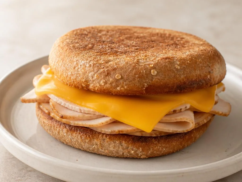 Turkey and Cheese English Muffin